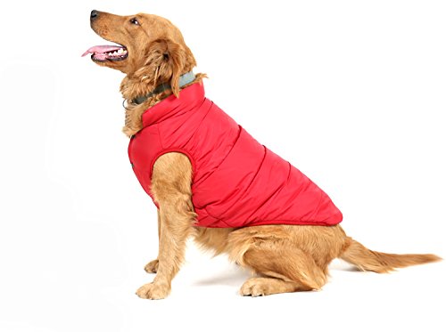 PENVO Ropa para Perros de Mascotas, Abrigos y Chaquetas Impermeables de Invierno para Perros pequeños y medianos Grandes Chaleco de Perro Cachorro Traje de suéter (Rojo, XXXL)