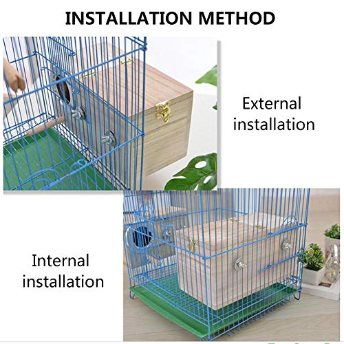 perfecti Caja De Nido De Pájaros De Madera Caja De Cría para Pájaros, Casa De Estación De Alimentación De Anidación De Aves para Pinzón Cockatiel（S/M/L）