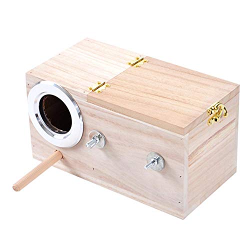 perfecti Caja De Nido De Pájaros De Madera Caja De Cría para Pájaros, Casa De Estación De Alimentación De Anidación De Aves para Pinzón Cockatiel（S/M/L）