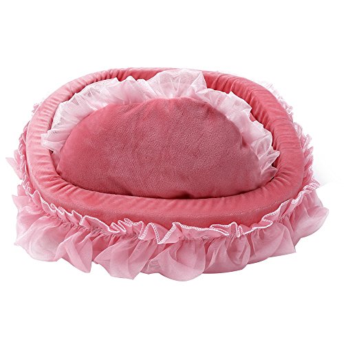 Perfectii Princesa Cama Para Perros, Peluche Suave Acolchado Perros Cama De DiseñO Sofá Cesta Lace Princess Bed Perros Mascotas Cama