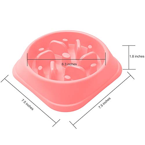 Perro de Mascota Slow Food Bowl Anti-estrangulación Bowl Mascotas Suministros Perros grandes y pequeños Perder peso para ayudar a la digestión Utensilios Para Mascotas Slow Eating Dog Bowl (rosado)