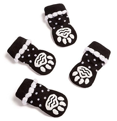 Pet Heroic 6 tamaños Calcetines Antideslizantes para Perros Gatos, Protectores de Patas para Perros Gatos, Control de tracción para el Uso en Interiores, Ajuste para Perros Extra pequeños a Grandes