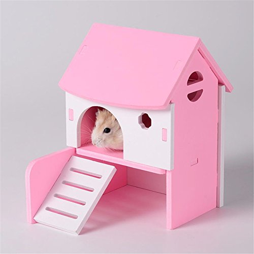 Pet Online Hamster cabaña de color diy cabaña cabañas accesorios para mascotas jaula, rosa