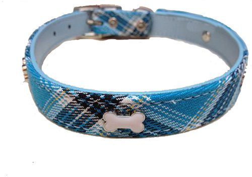 Pet Palace® Azul Tartán "diseño de perro collar perro para perros de Lujo de tamaño mediano y piel orgullosos de su Heritage