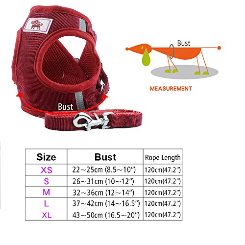 PET SPPTIES Tela de Malla Chaleco para Perros Arnés Suave Ajustable cómodo para Cachorros, Perros Pequeños y Gatos PS042 (M, Red)