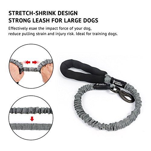 Petcomer Correas Entrenamiento para Perros Cuero Cómodo Ajustable Correa para Mascotas Grandes Medianos Extensión Fuerte Tensible Resistente Durable