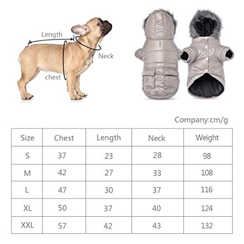 PETCUTE Abrigo de Invierno para Perros Ropa para Perros Forro Polar cálido para Mascotas Impermeable y Resistente al Viento Traje para Perros