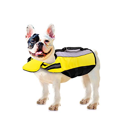 PETCUTE Chalecos Salvavidas Perro Flotadores Salvavidas para Perros Chaqueta Salvavidas para Perros Seguridad NatacióN Ropa con Asa Superior Pequeña Medio Grande