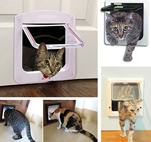 PETCUTE Gateras Puertas para Gatos Gateras para Mascotas con 4 cerraduras Puerta para Cachorros y Perros pequeños