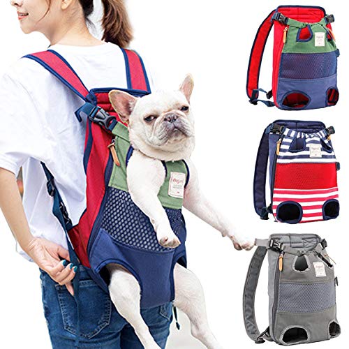 PETCUTE Mochilas para transportador Perros Grandes y Medianas Piernas Bolsa de Transporte para Mascotas Gatos Ajustable para para Caminatas, Viajes Soporte de hasta 12 kg