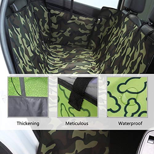 PETCUTE Protector Coche Perro Funda de Asiento Trasero para Mascotas Impermeable Cubre Asientos Coche Perro