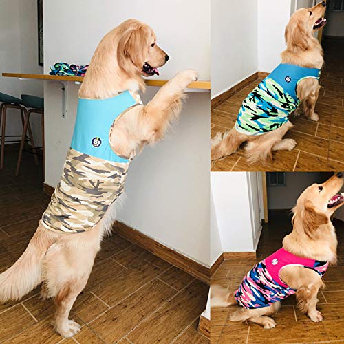 PETCUTE Ropa de Verano para Perros Camiseta para Perros Grandes Ropa de Primavera Verano Suave y Transpirable para Perros pequeños medianos Grandes