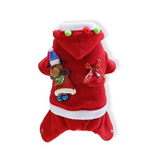 PETCUTE Trajes de Navidad para Perros Ropa navideña para Perros Traje Papa Noel para Perro