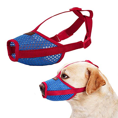 PETEMOO Bozal para Perros - Bozal Anti-mordedor Secure Fit Bozal para Perros - Malla Transpirable con Forma de Boca para Perros pequeños y Grandes