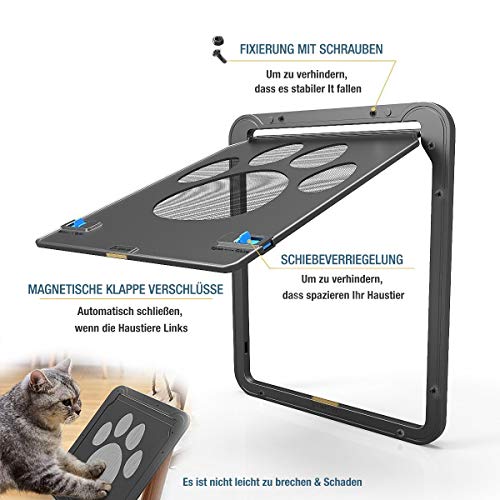 PETEMOO Puerta de Malla para Mascotas - Ventana de Mascotas con Puerta para Perros Puerta con Malla para Perros