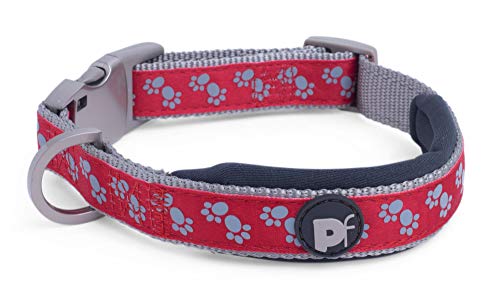 Petface Signature Collar Acolchado para Perro, de la Marca, Talla pequeña, con Lunares de Color Gris