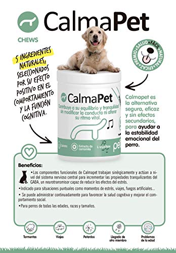 Petia Vet Health CALMAPET. (Complemento alimenticio para Perros y Gatos. 60 Chews. Sin Efectos Secundarios)