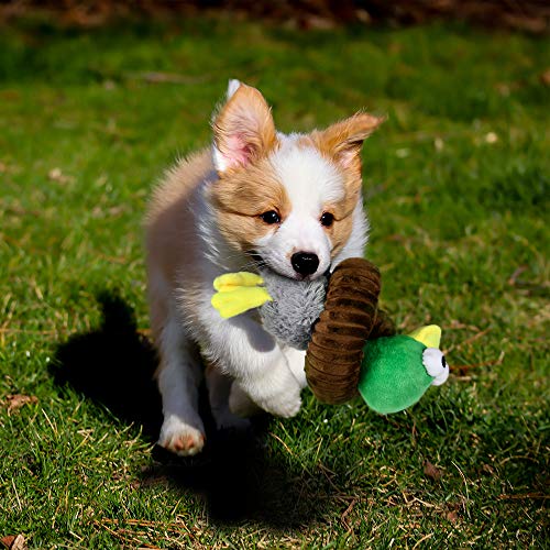 PetIsay Juguetes con Sonido para Perro, Juguete de Peluche Duradero para Masticar Perros Pequeños, Medianos y Grandes(Zorro)