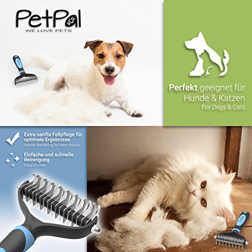 PetPäl Cepillo para Perros y Gatos Cepillo deshedding Cuidado | Novedoso Cepillo de Pelo para Perros & Gatos | Cepillo de Pelo para Largo y Corto de Pelo | para la Lana Baja