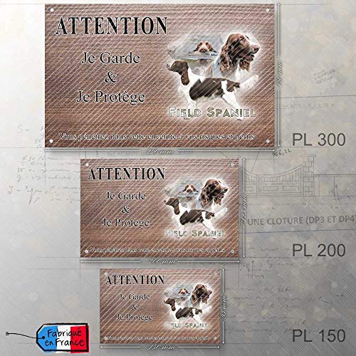 Pets-Easy.com Field Spaniel - Placa para perro (pretaladrada y tornillos propuestos, 30 a 15 cm)