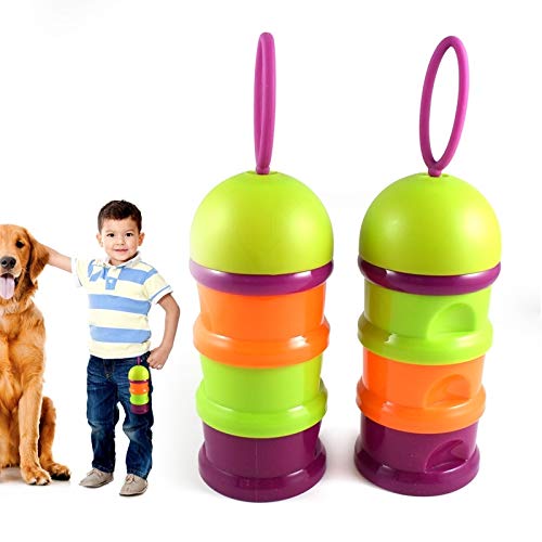 PetSupplies perro-específico Moda portable durable capa de PET tres bocadillos Box, mascotas Almacenamiento de Granos barril, Piensos fresco de mantenimiento de la caja, tamaño: 18 * 7,6cm, Entrega co