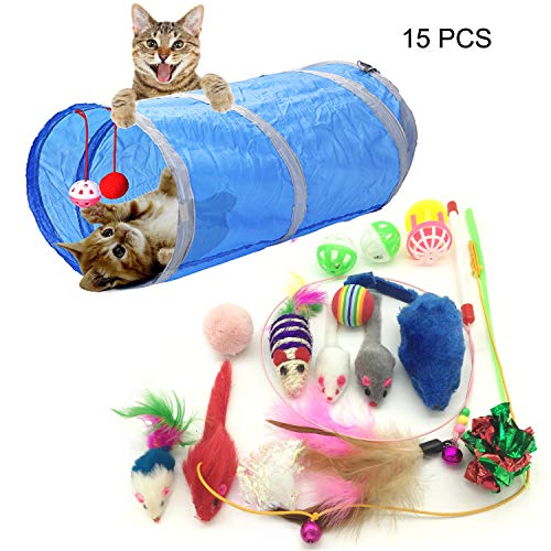 PietyPet Juguetes para Gatos, 15 Piezas Juguetes Gatos, Juguete Interactivo para Gatos Kitty