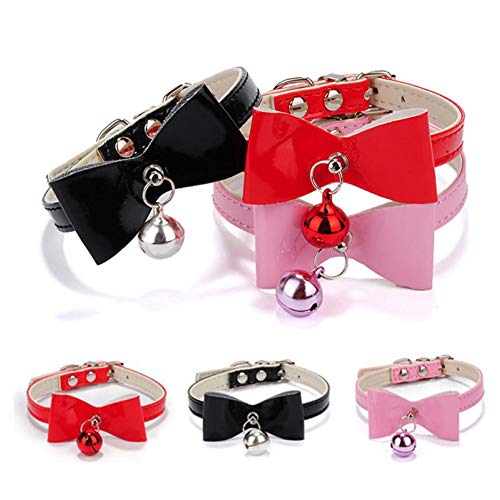 PiniceCore Collar de Perro doméstico del Gato Corbata de moño con Bell elástico de Seguridad de liberación rápida para Mascotas Perros Gatos Proveedor Velvet Kitten Pajarita