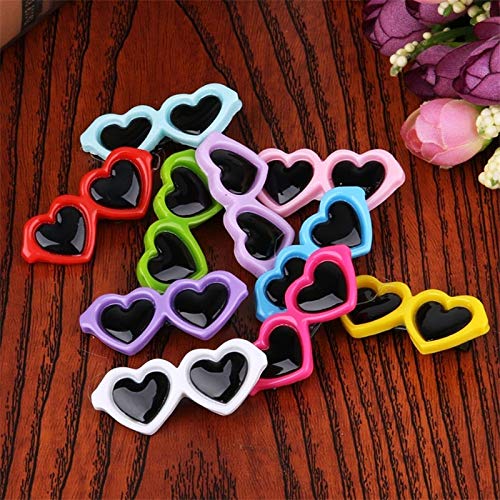 Pinza para el pelo con forma de corazón para mascotas, con clip para el pelo, para perros, cachorros, gatos, peluches, decoración para el pelo de mascotas, 6 unidades