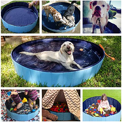 Piscina para Perros Plegable Piscina para Mascotas Bañera de Baño PVC Limpiador Bañera para Perros Bañera para Gatos Bañera,120 * 30CM