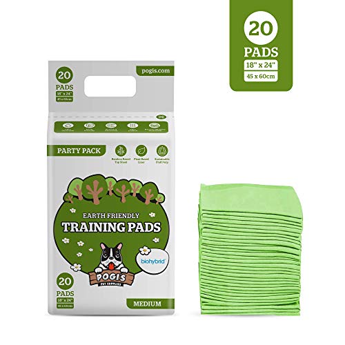 Pogi's Training Pads - Toallitas de Entrenamiento para Perros (20 Unidades) (45x60cm) — Medianas, Súper Absorbentes, Almohadillas de Entrenamiento Ecológicas para Cachorros y Perros Pequeños