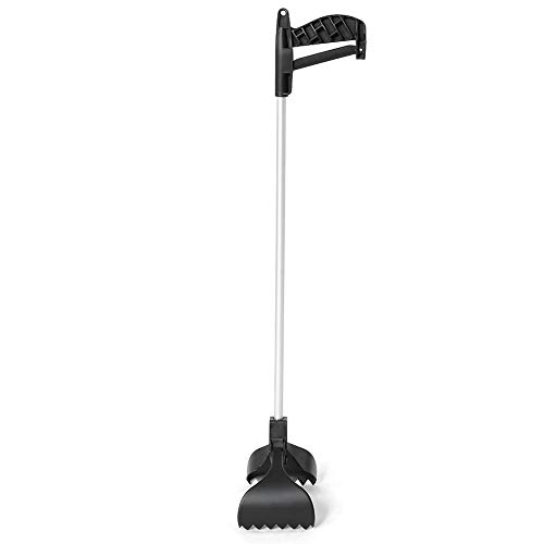 Pooper Scooper Balck Dog Poop Grabber Selector de Suciedad Desperdicio de Perro Herramienta de recolección fácil con Mango de Largo Alcance