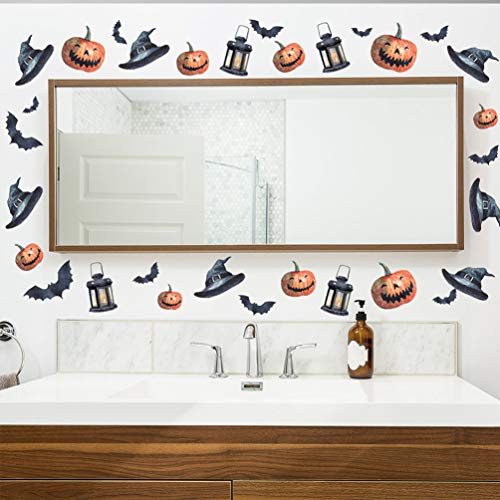 POPETPOP 42 Piezas Halloween Etiqueta de La Pared Decoración Truco Juego Dormitorio Pared Calcomanía Vinilo Removible Decoración del Hogar Barra Pegatinas