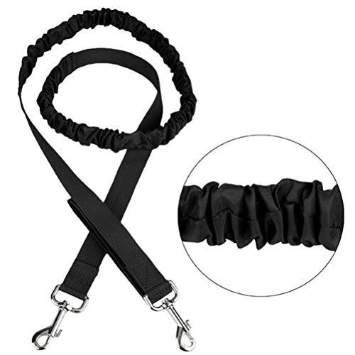 POPETPOP 4pcs/Set Pet Dog Running Jogging Acolchado cinturón Nylon Elasticidad Perro Corredor de Running para la formación de Marcha Senderismo Perro Fournitures (Negro)