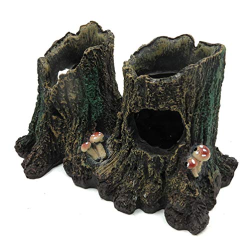 POPETPOP Acuario Escondite Tronco Paisaje Pecera Árbol Tocón Cueva Reptil Camarones Tanque Escondite Ornamento Decoración