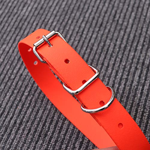 POPETPOP Collar Impermeable de PVC Naranja para Mascotas Cachorro Perro Pequeños y Grande