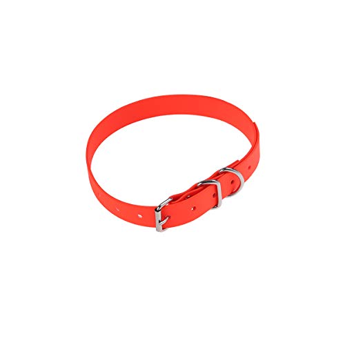 POPETPOP Collar Impermeable de PVC Naranja para Mascotas Cachorro Perro Pequeños y Grande