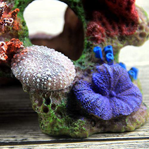 POPETPOP Insertos de Coral Artificial Decoración Pecera Plantas Artificiales Resina Cueva Escondite Cabaña para Acuario Paisaje Acuario