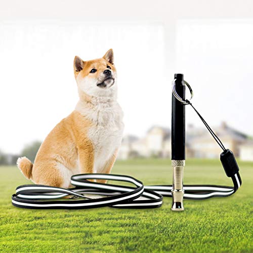 POPETPOP Silbato de Entrenamiento de Perros Silbato de ultrasonidos de Alta Flauta de Alta frecuencia con Frecuencias Ajustables para Entrenamiento de Perros y Control de descortezos con Correa