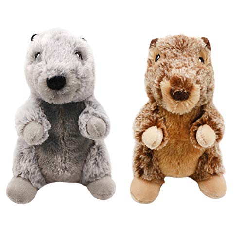 Poseca Marmota Juguetes para Perros de Peluche Juguetes para Cachorros Juguetes chirriantes para Perros Juguetes para Masticar Perros Peluche para Perros para Perros pequeños y medianos