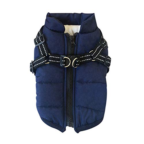 Poseca Ropa para Perros para Perros pequeños Abrigo para Perros Chaqueta de Invierno Ropa para Perros Abrigo para Perros Chaqueta para Perros de Invierno cálido con arnés para Perros pequeños