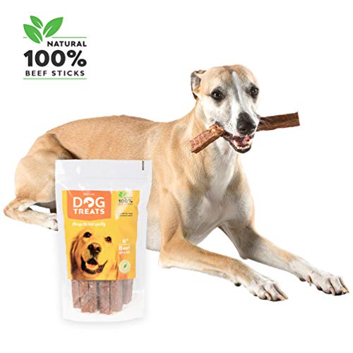 Premium 6 Pulgadas 100% Naturales Digerible Carne de Res Cecina para Perros, 10 Piezas