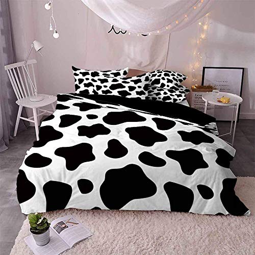 Prinbag Juego de Funda nórdica para Perro Mascota Perro Salchicha Blanco y Negro Ropa de Cama de fibra150x200cm + 50x75cm * 839