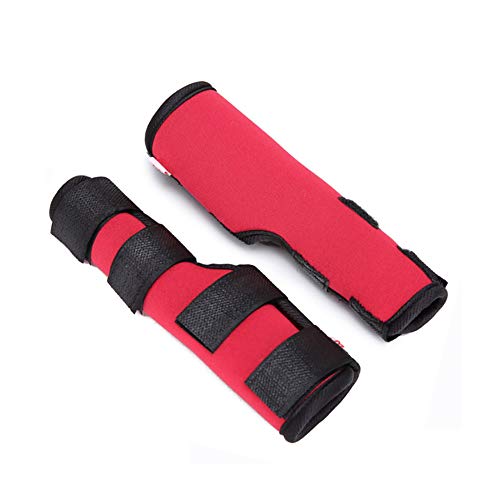 Protector De Codo De Perro Inmovilizador De Pierna para Perro, Codo Empeñar Abrazadera De Mascota con 4 Correas De Seguridad para Cura Lesiones Esguinces Artritis (2 Paquetes),Rojo,M