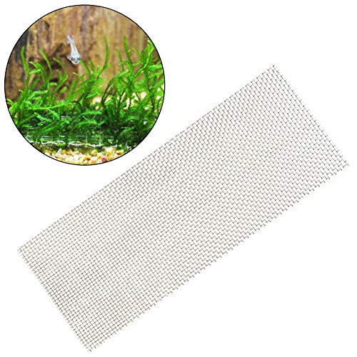 Pssopp 10 Unids Acuario de Acero Inoxidable Tanque de Peces Musgo Pared Acuario Tanque de Peces Plantas Moss Net Metal Mesh Sheet Floor Kit de Malla para su Tanque de Peces(7.5CM*18CM)