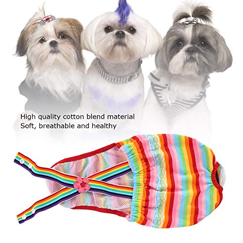 Pssopp Algodón Mascota Ropa Interior para Perros Pañales para Perros Mascotas Cachorro Gato Bragas sanitarias Pantalones menstruales para Mascotas con Correa Ajustable (XL)