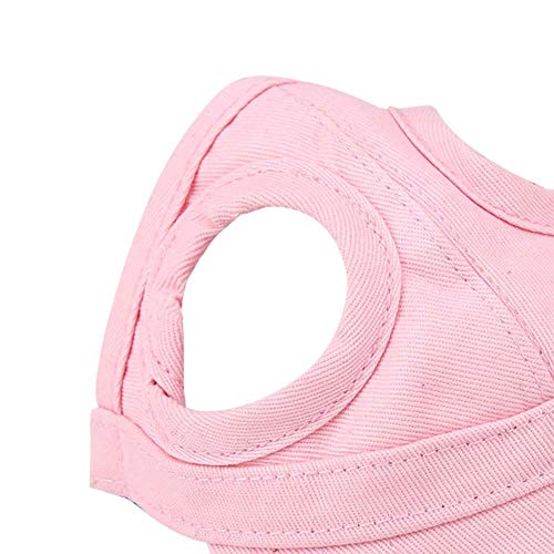 Pssopp Gorra Perro Mascota Deportes Gorra de béisbol Gorra de béisbol Mascota Gorra Exterior Sunbonnet Gorra de Sol de Moda Raya Ajustable Sombrero de Viaje de Verano con Orificios (S-Rosado)