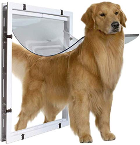 Puerta Mascotas Puerta Entrada Extra granpuerta Golden Hair Collie Rottweiler Perro grandentro y Fuera del Orificio la Puerta Blanco 59 * 43 * 5 cm, Gris