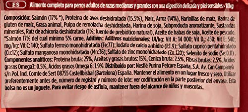 Purina One Medium/Maxi > 10 kg Croquetas para Perro, 4 Bolsas de 2,5 kg Cada una