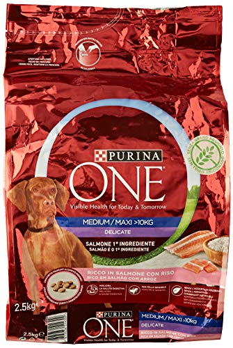 Purina One Medium/Maxi > 10 kg Croquetas para Perro, 4 Bolsas de 2,5 kg Cada una