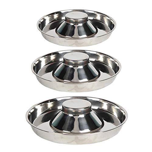 Qazxsw Cuenco para Perros, comederos para Perros, Cuencos de Acero Inoxidable para Mascotas, Cuencos para Perros, Arena para Cachorros, Plato de alimentación para Alimentos, destete, Plata, Aliment